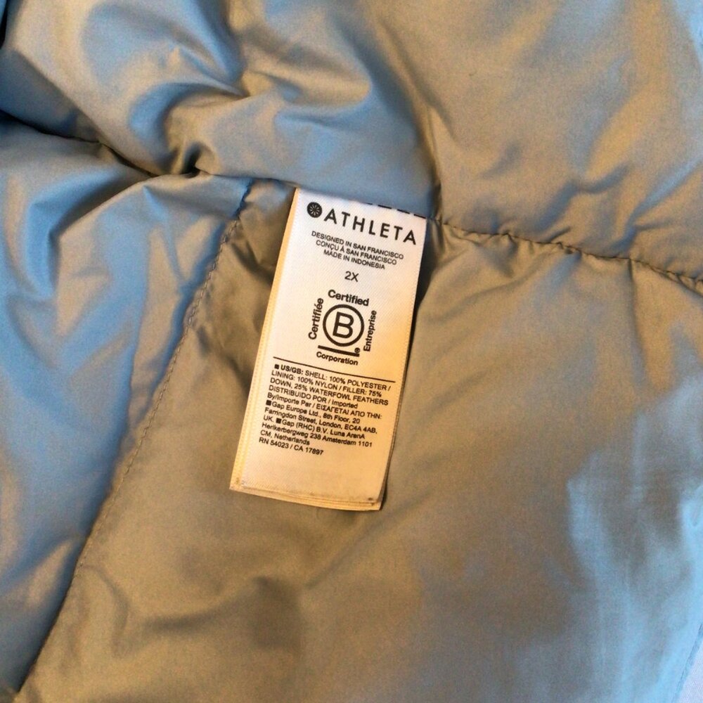 Athleta Light Blue Down Puffer Jacket | Women’s 2X - Picture 5 of 13